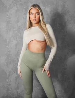 LONG SLEEVE UNDERBUST CROP TOP STONE -Chic Step Shop kaiiajan0019Jan262023copy scaled