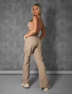 Split Hem Cargo Trousers Stone -Chic Step Shop kaiiajan0120Jan262023copy scaled