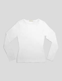 FITTED LONG SLEEVE T-SHIRT WHITE -Chic Step Shop lighter
