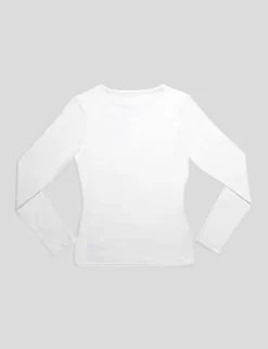 FITTED LONG SLEEVE T-SHIRT WHITE -Chic Step Shop lighter3