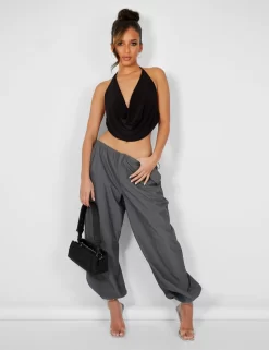 Cowl Neck Crop Top Black -Chic Step Shop pdc20.33679copy2 scaled