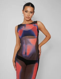 Body Heat Print Mesh Maxi Dress Multi 9 Body Heat Print Mesh Maxi Dress Multi -Chic Step Shop pdc21.034735Mar212023copy