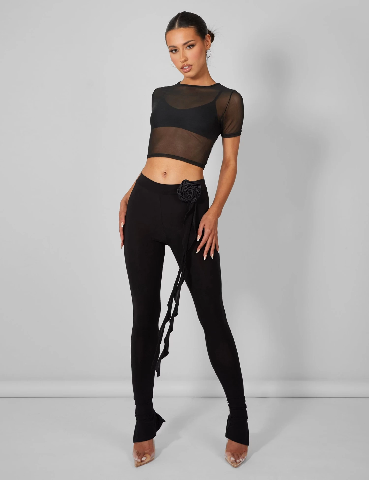 Mesh Fitted T-Shirt Black 2 Mesh Fitted T-Shirt Black - Image 2