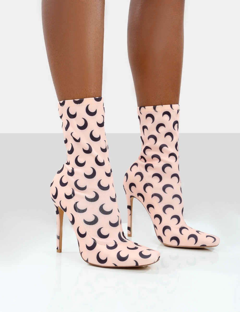 Saturn Return Pink Pointed Toe Stiletto Printed Sock Boots 1 Saturn Return Pink Pointed Toe Stiletto Printed Sock Boots